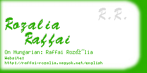 rozalia raffai business card